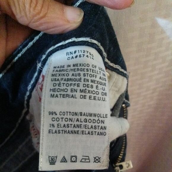 True Religion Women's Nat big T jeans skinny with flaps Blue, Size 31 - Picture 7 of 13